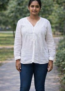 White Embroidered Cotton Top