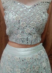 Lehenga Choli with pearl and mirror work