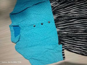 Stylish Teal &amp; Striped Maxi Dress
