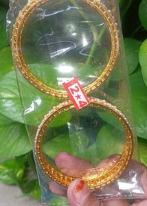 Elegant Gold Bangles with Pearl Accents