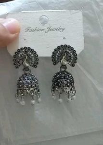 Peacock Jhumka Earrings