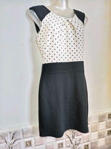 Chic Polka Dot &amp; Black A-Line Dress