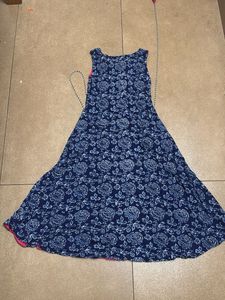Blue Floral Midi Dress