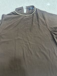 Chic Brown Chain Detail Top