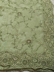 Elegant Embroidered Green Saree
