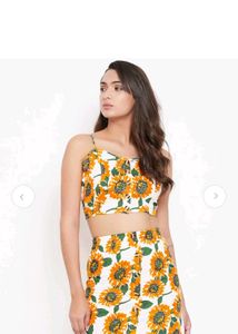 Sunflower Print Mini Skirt