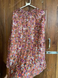 Floral Print Peasant Blouse
