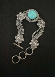 Turquoise Stone Silver Bracelet