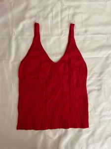 H&M Red Ribbed Top ❤️