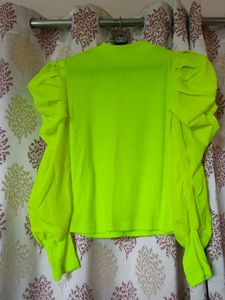 Neon Puff Sleeve Top