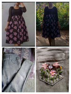 Combo Dress And Jeans Top shirt