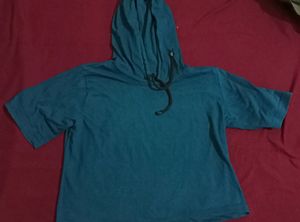 Teal Short Sleeve Hoodie