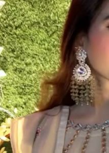 Designer Partywear Long Stone Studded Earrings