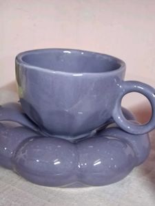 Unique Ceramic Coffee Mug and Saucer Set