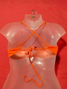 Orange Ribbed Cami Bralette – Size S
