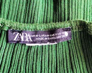 Ribbed Green Crop Tank Top
