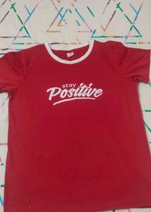 Red "Stay Positive" T-Shirt