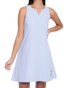 Light Blue Textured Sleeveless Dress