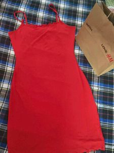 H&amp;M Red mesh bodycon