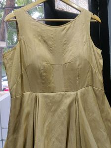 Raw Silk Fully Flair Zigzag Pattern Gown