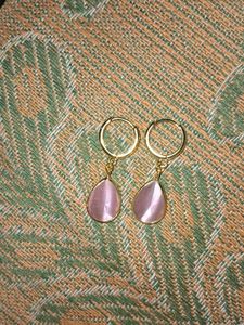 Elegant Pink Teardrop Earrings