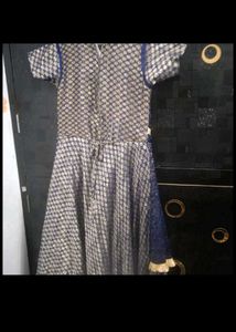 Elegant Blue &amp; Silver Party Dress For girls
