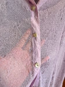 Sheer Lavender Button-Up Shirt
