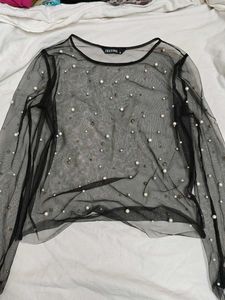 Sheer Pearl Embellished Top