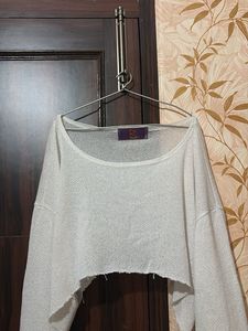 Sheer Cropped Sweater