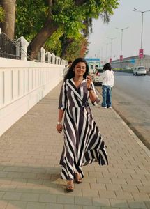 Stylish Striped Wrap Dress