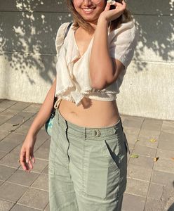Off White Stylish Wrap Top
