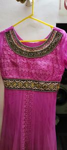 beautiful net embroidered anarkali
