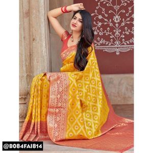Elegant Yellow Banarasi Silk Saree