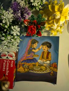 Handmade Raksha Bandhan/Bhai Dooj  Painting