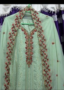 Light Green Embroidered Kurta Set