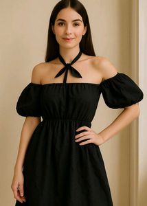 Off-Shoulder Black Dress Order On 1July And 20ff