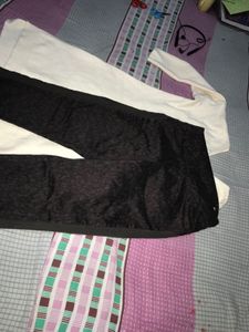 Cream Top &amp; Black Pants Set
