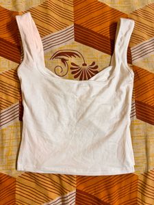 White Ruched Tank Top