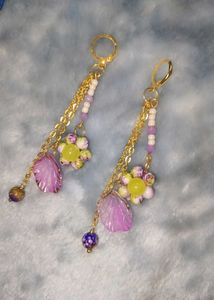 handcrafted Boho Flower &amp; Shell Dangle Earrings