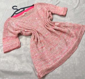 🎁Sparkly Pink Knit Sweater A