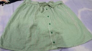 Cute Green Gingham Mini Skirt