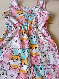 Cute Cat Print Dress