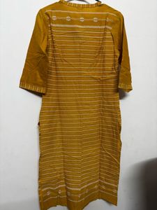 Mustard Yellow Striped Kurta