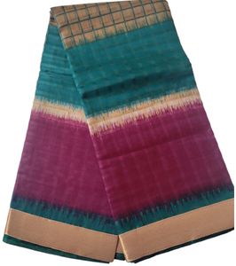 Combo 4 Sarees - WhitePeacockBlue + RedGreenZari