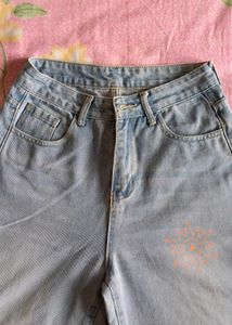 high waist light Wash Wide Leg Jeans