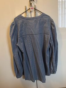 Blue Embroidered Top