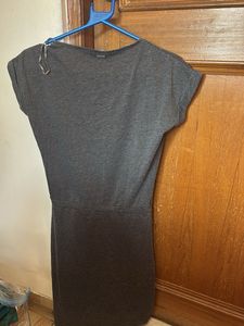 Casual Gray T-Shirt Dress