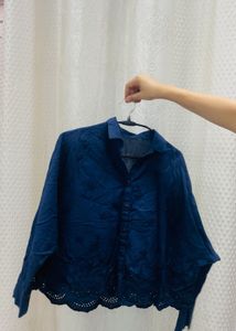 Stylish Navy Blue Embroidered Top