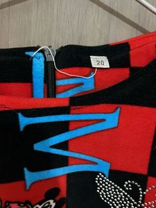 Branded exportCute Girls' Red &amp; Black Dress