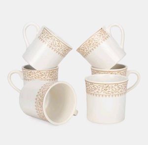 Set of 6 Elegant Ceramic Mugs